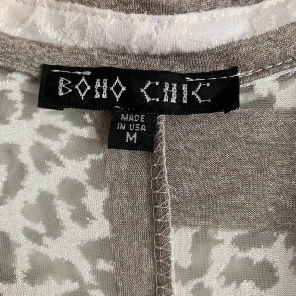 Boho Chic High-Low Button Up Tunic Top, M - Picture 3 of 3